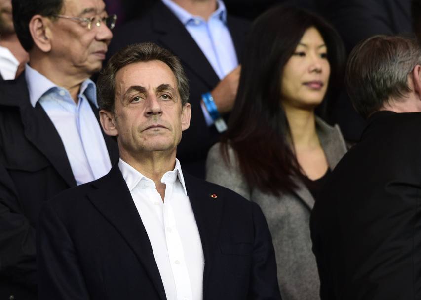 In tribuna c&#39; anche Sarkozy, ex presidente della Repubblica di Francia. Afp
